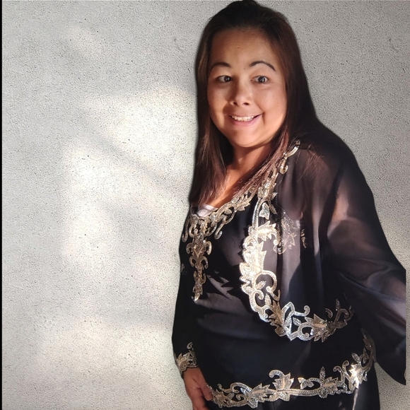 J KARA NEW YORK Black Dress with Gold Accents Women's Size 14 With Jacket NWOT - Picture 7 of 16